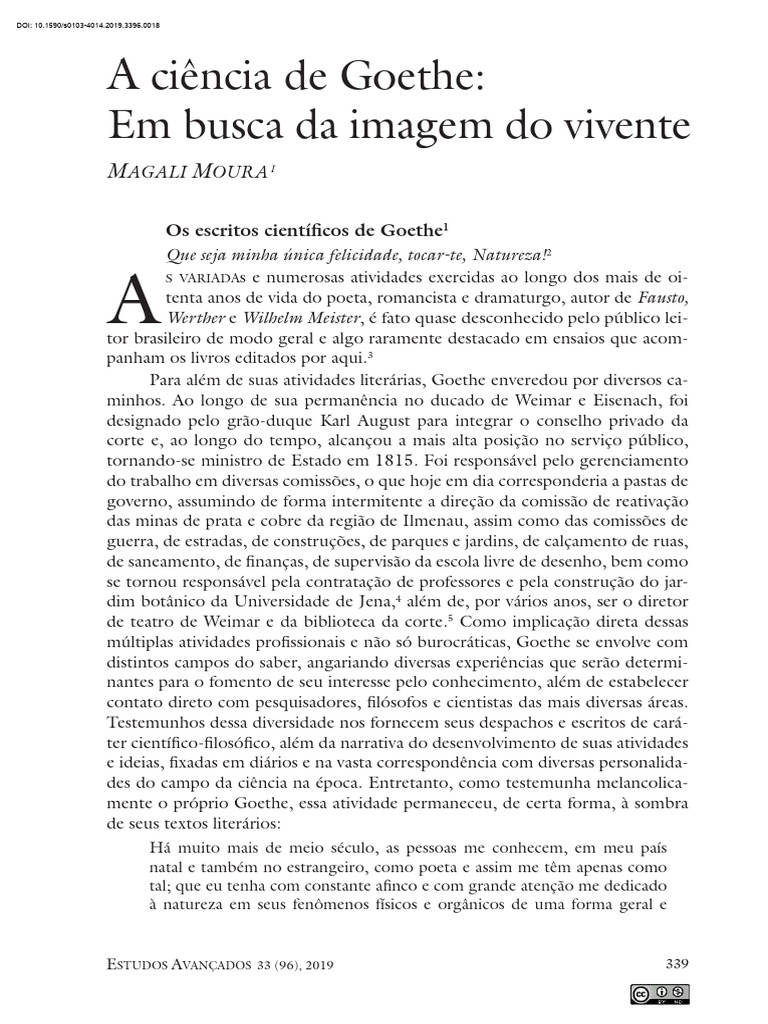 A Ciencia de Goethe em Busca Da Imagem D | PDF | Johann Wolfgang Von ...