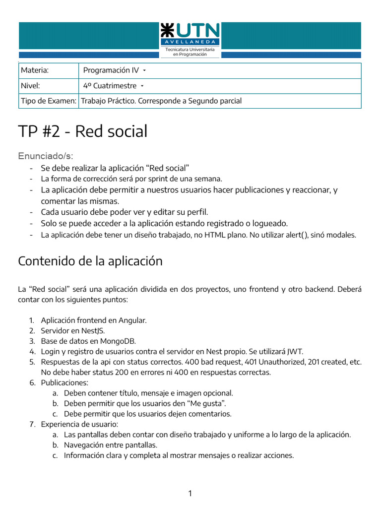 Programacion IV - TP #2 | PDF | Autenticación | Contraseña