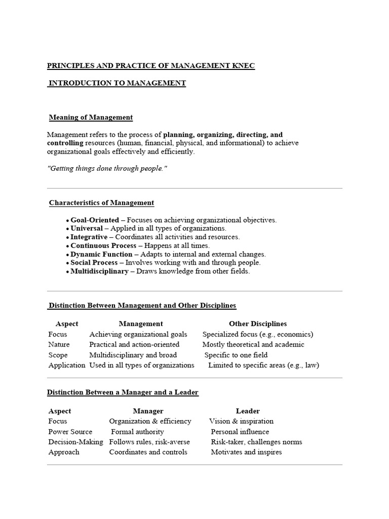 Management Principles and Practices Guide | PDF | Motivation | Motivational