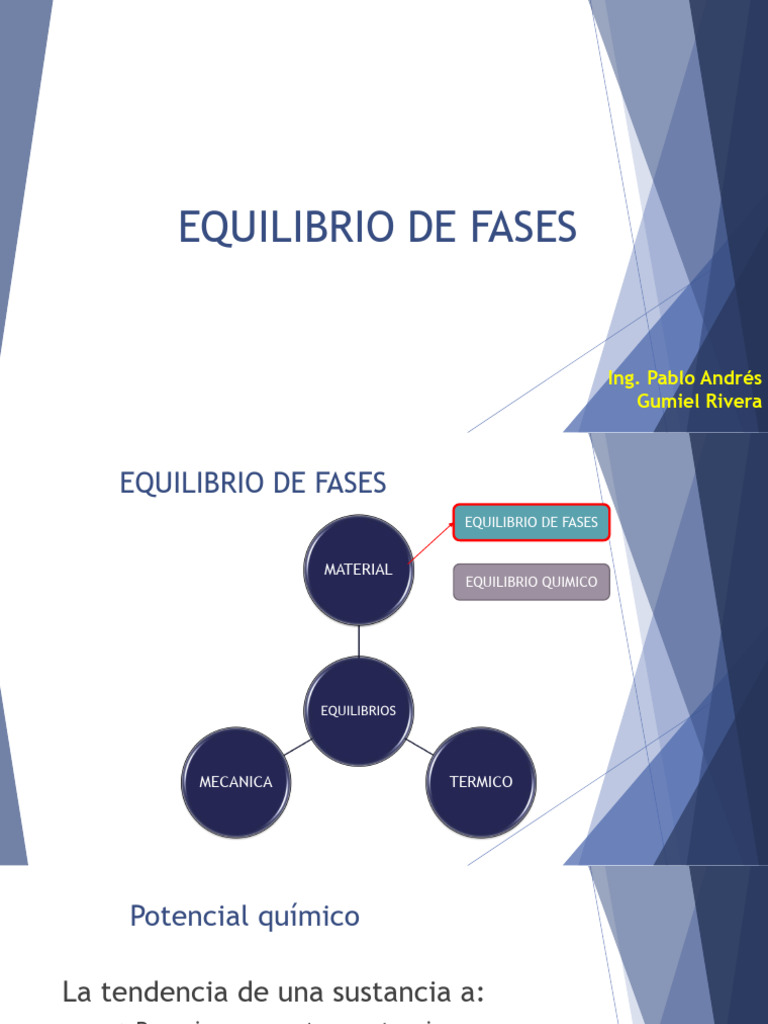 Equilibrio de Fases y Potencial Químico | PDF | Fase (materia) | Vapor