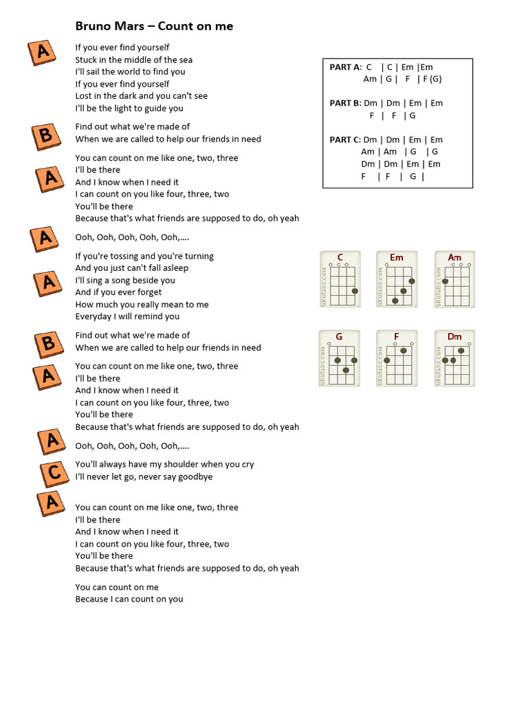 Bruno Mars - Count On Me | PDF