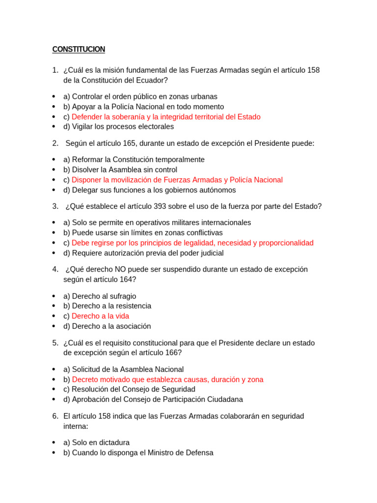 Misión y Uso de Fuerzas Armadas en Ecuador | PDF | Ciencia militar ...