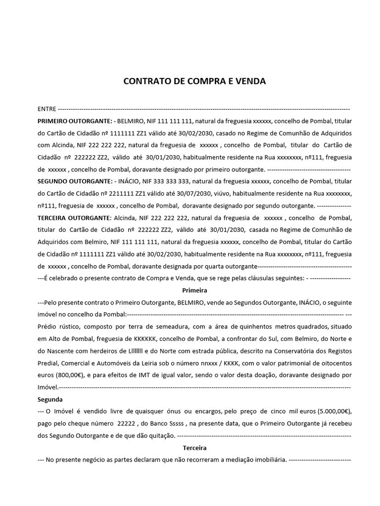 Contrato de Compra e Venda de Imóvel | PDF