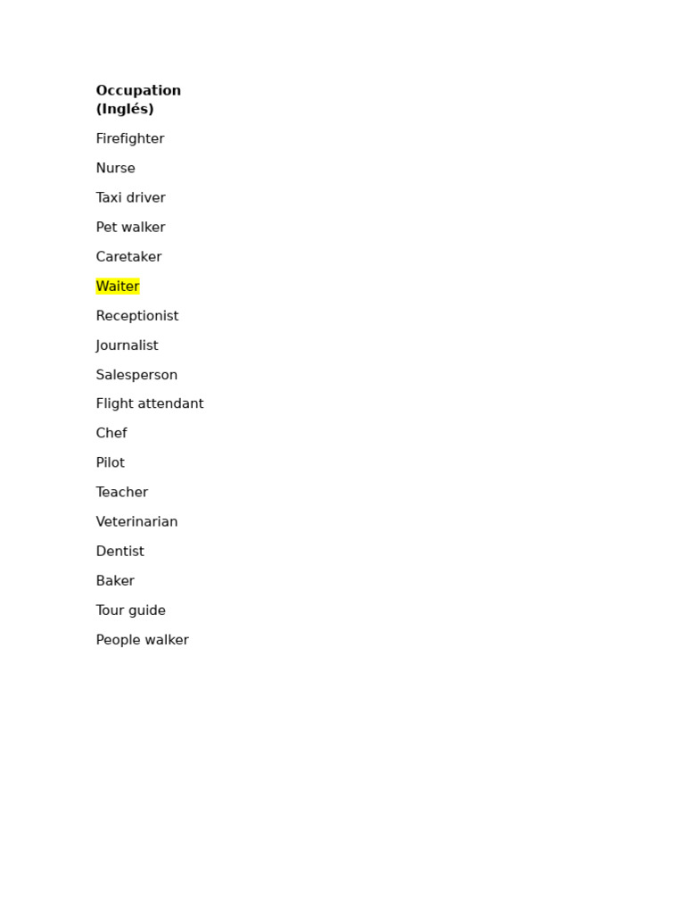 List of Various Occupations | PDF