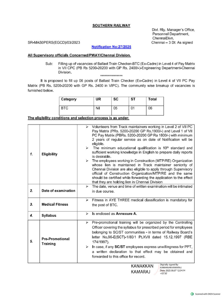 BTC Notification 27 2025 Aug 2025 Final Copy Signed | PDF