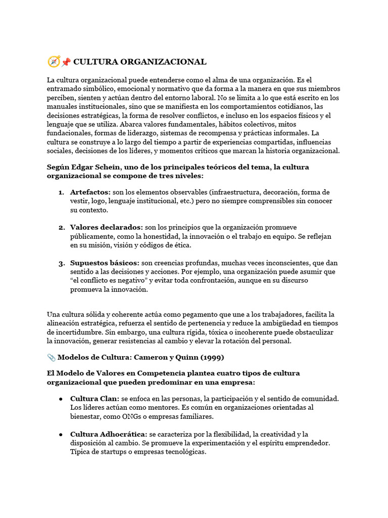 Tipos de Cultura Organizacional | PDF | Cultura organizacional | Sicología