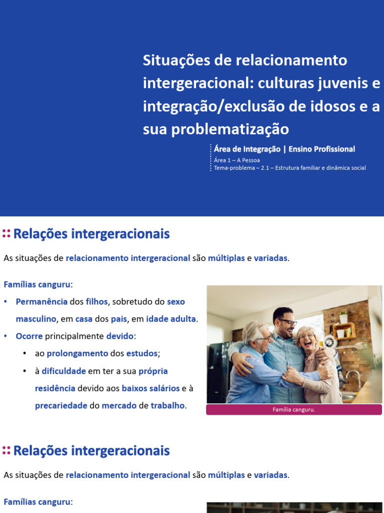 Relações Intergeracionais e Tensões Familiares | PDF | Família ...