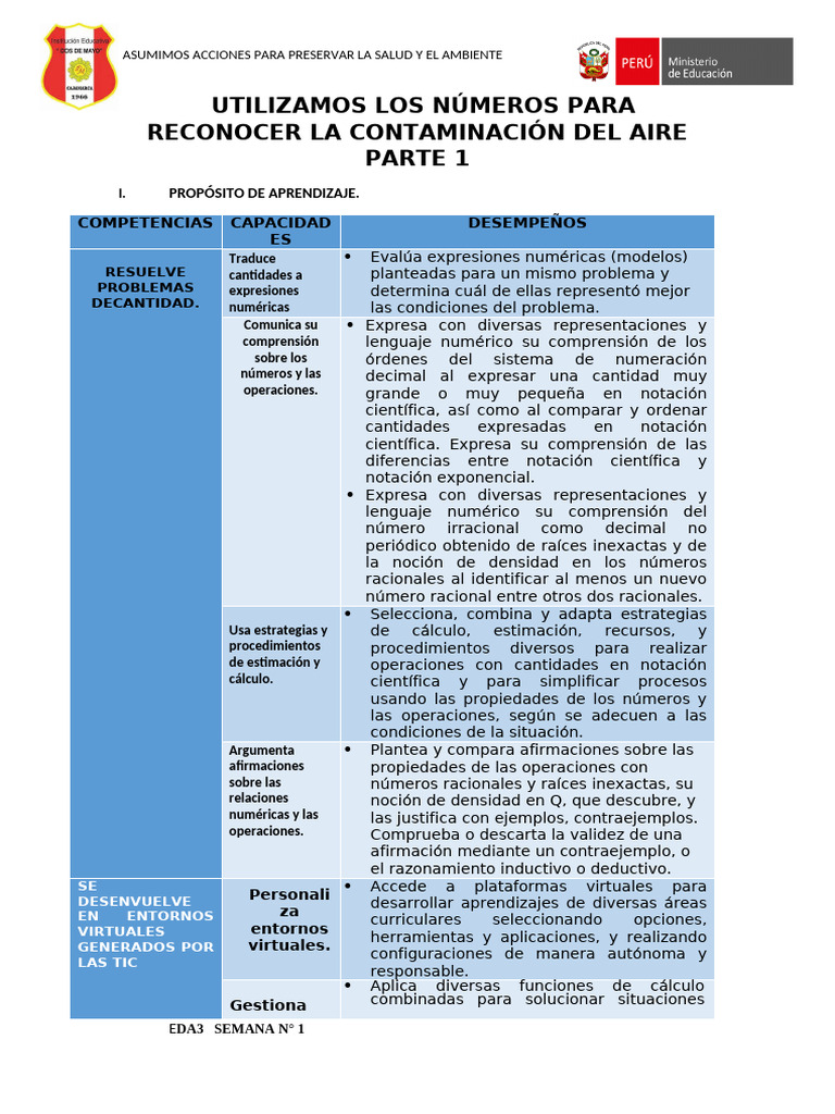 Acciones para Mejorar la Calidad del Aire | PDF | Aprendizaje | Número ...