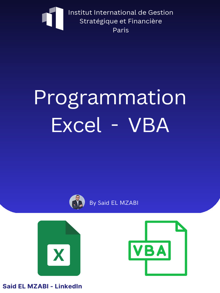 Programmation Excel avec VBA PDF | PDF