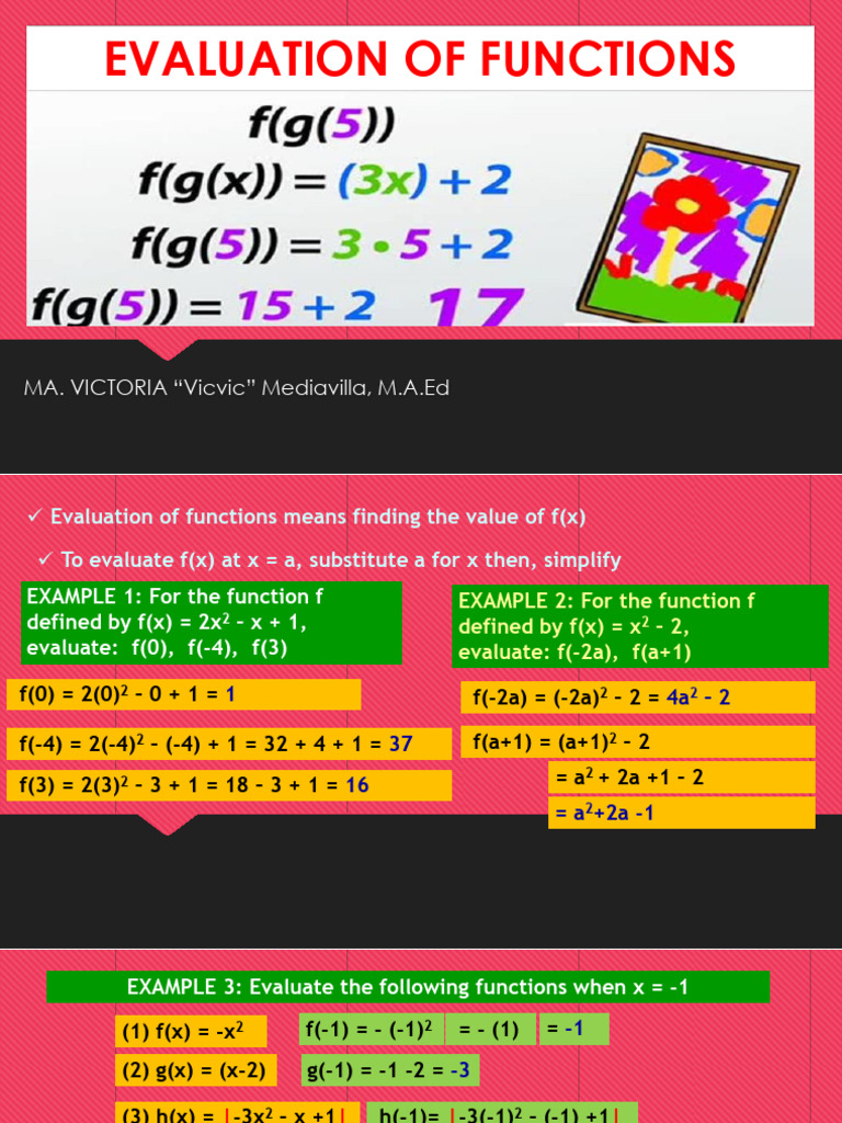 Function Evaluation and Assignments | PDF | Function (Mathematics ...