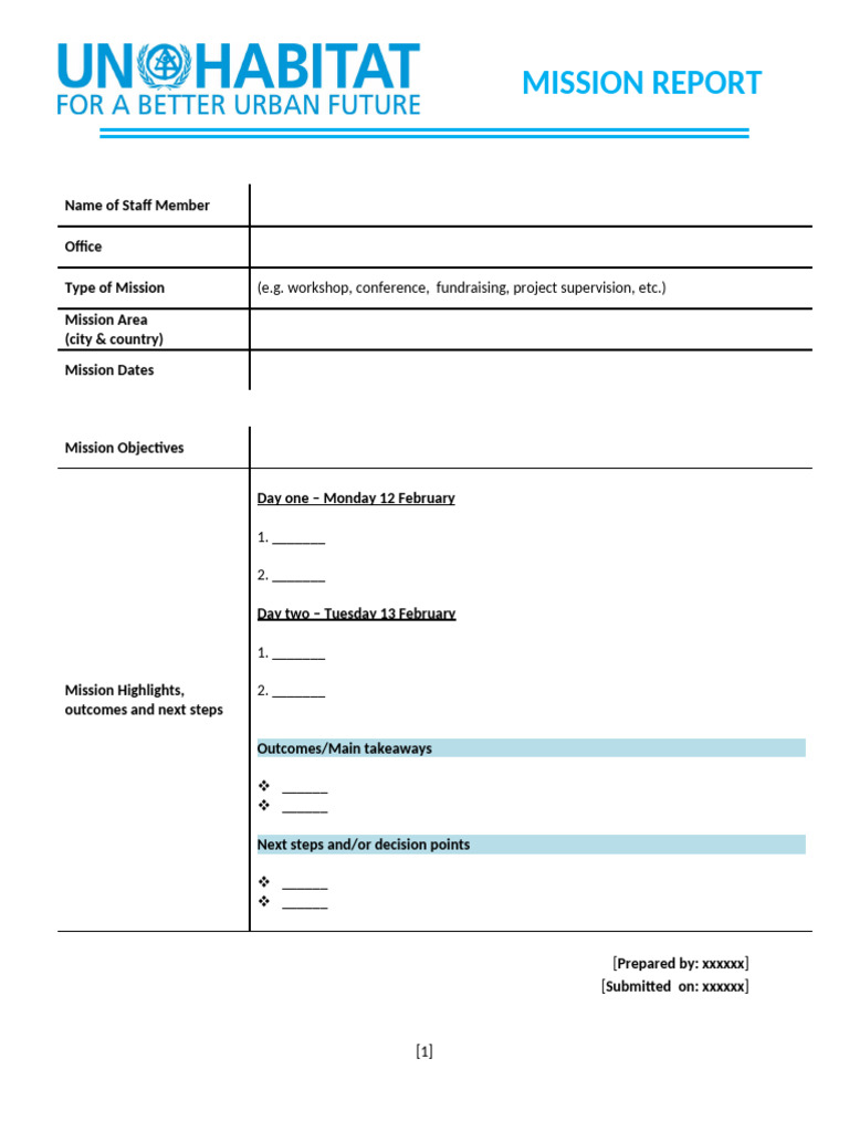 Mission Report Template | PDF