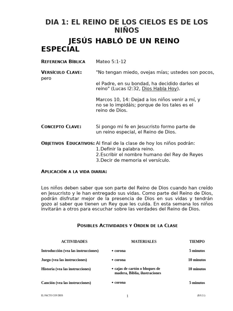El Reino de Dios para Niños | PDF | Jesús | Reinado y reino de dios