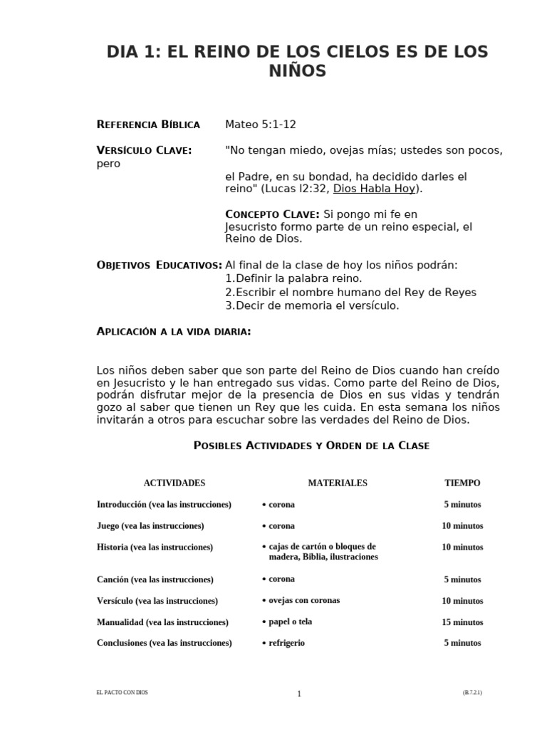El Reino de Dios para Niños | PDF | Jesús | Reinado y reino de dios