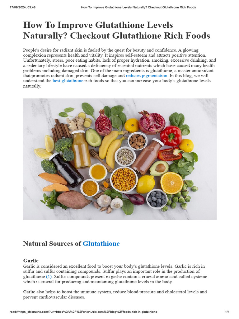 foods that increase glutathione levels in the body How to levels: 4 natural ways 7 Foods Rich In L-Glutathione
