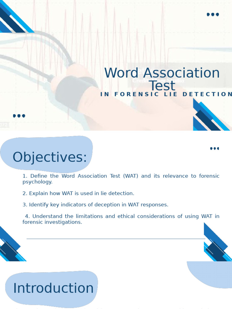 WAT in Forensic Lie Detection | PDF | Polygraph | Deception