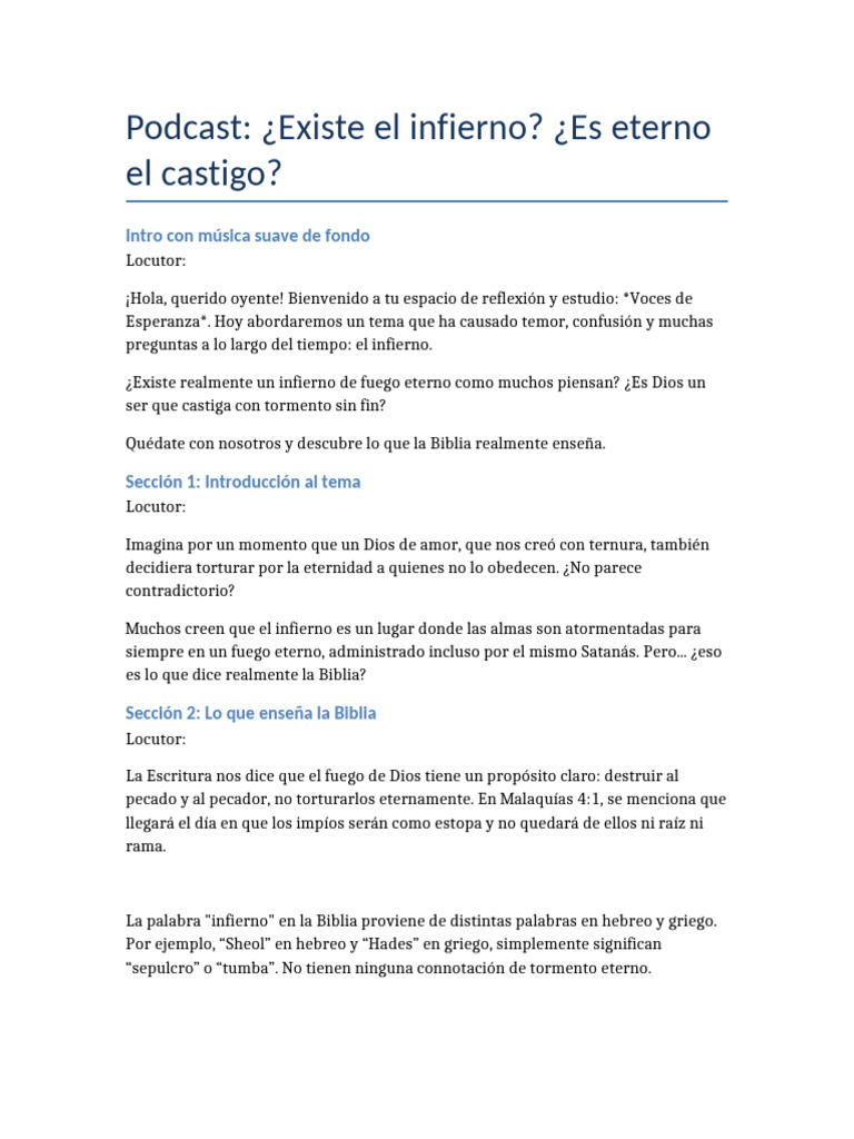 Infierno y amor divino según la Biblia | PDF | Infierno | Creencia ...