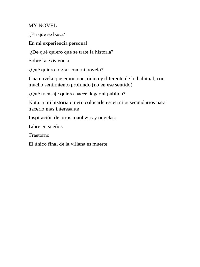 My Novel | PDF