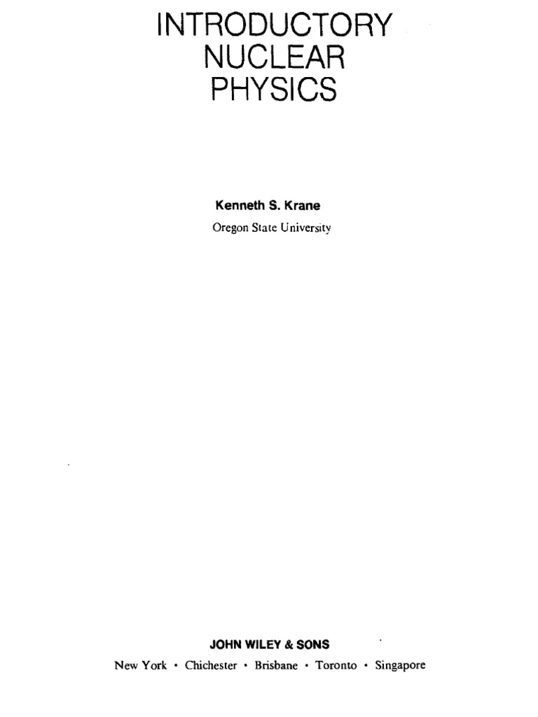 Krane Introductory Nuclear Physics Solutions Pdf