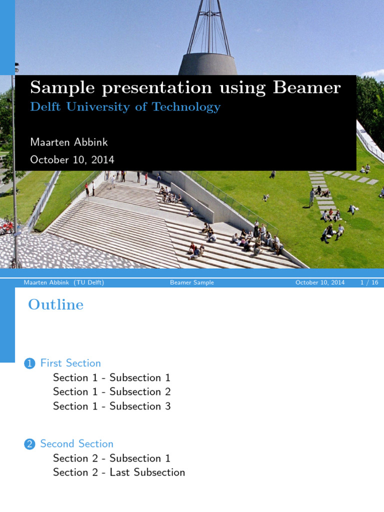Beamer Presentation Sample at TU Delft | PDF | Numerical Analysis ...