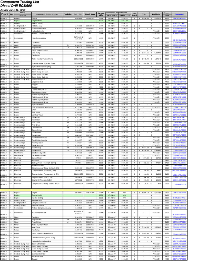 Electric Drill Component Tracing List Rev-1 49R111 | PDF | Valve ...