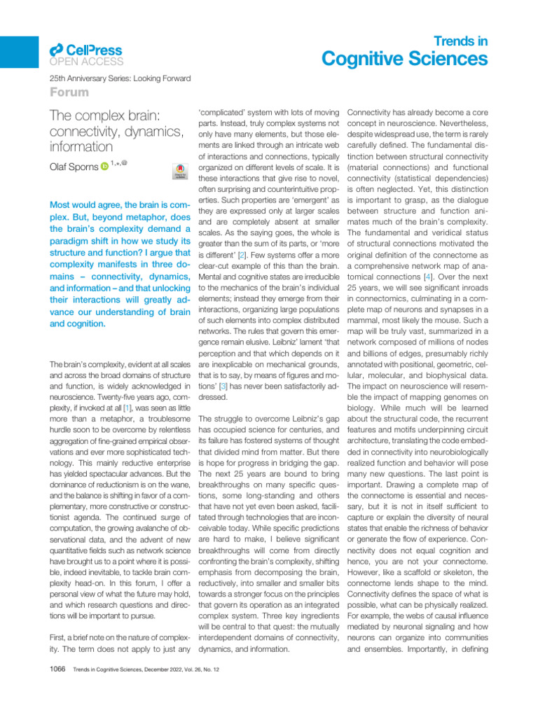 Future of Brain Complexity Research | PDF | Brain | Neuroscience