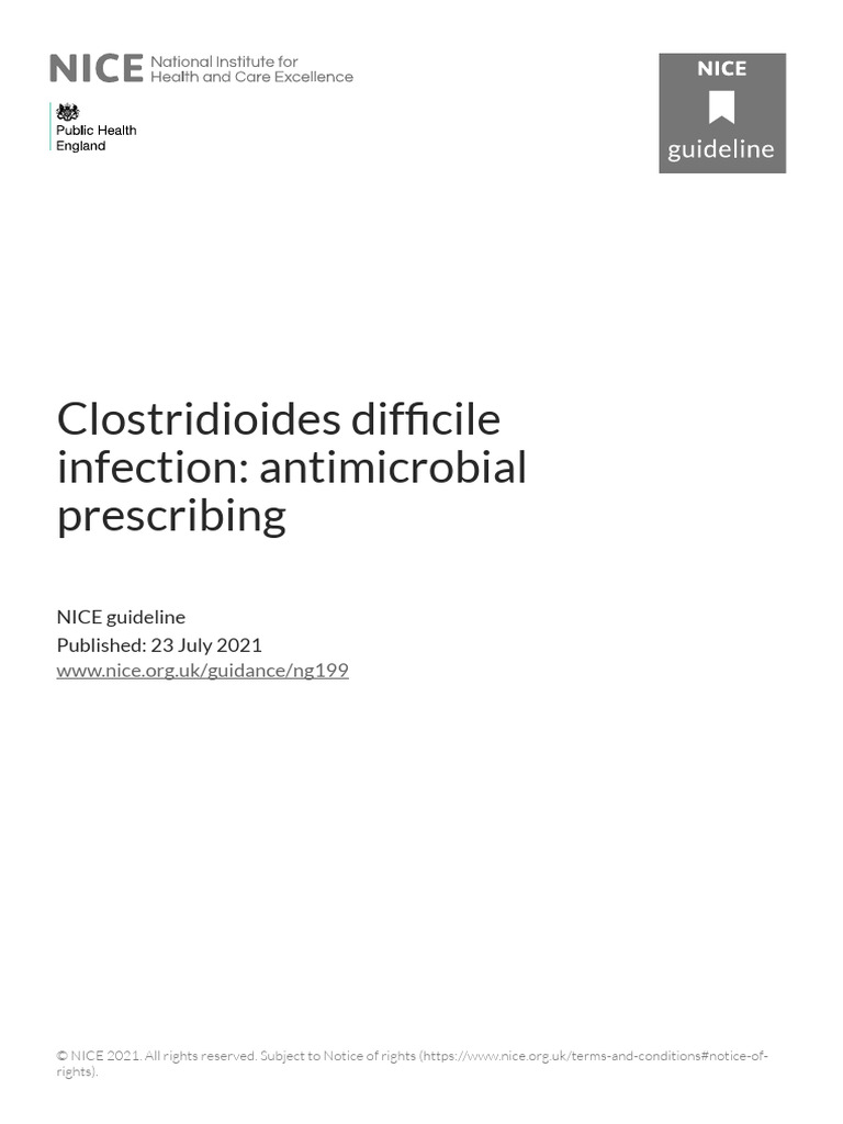 Antimicrobial Guidelines for C. difficile Infection | PDF | Infection ...