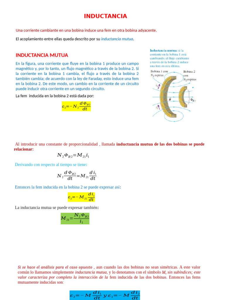 Inductancia y Autoinductancia en Circuitos | PDF | Inductor | Inductancia