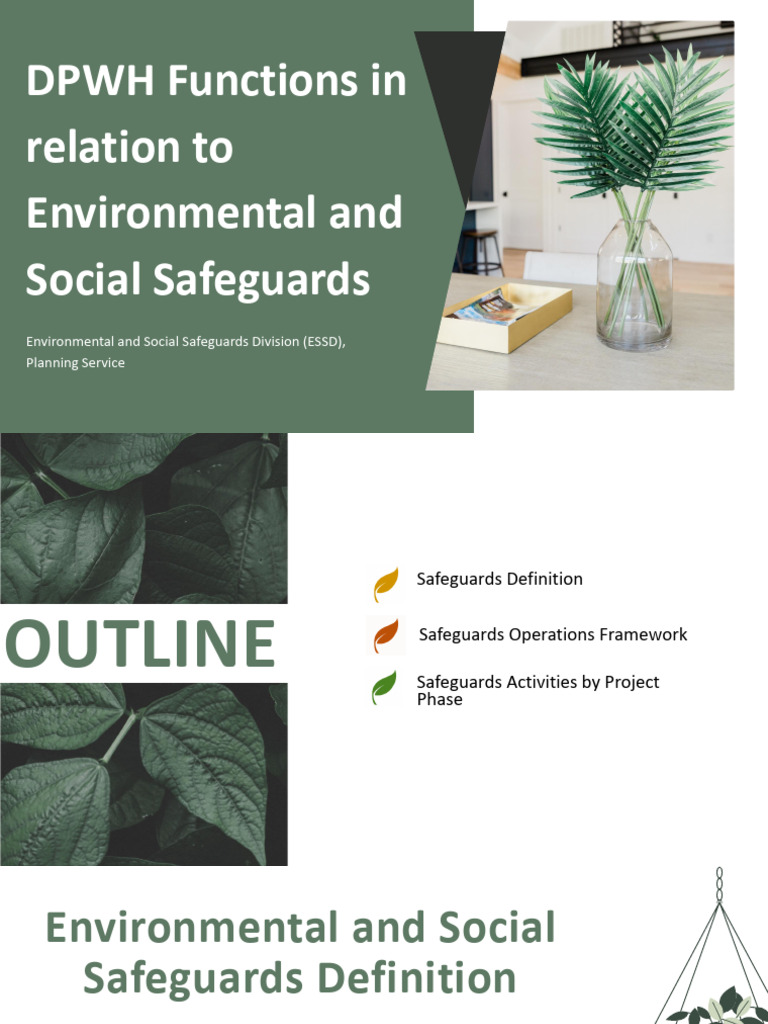 DPWH Environmental and Social Safeguards Functions Final | PDF ...