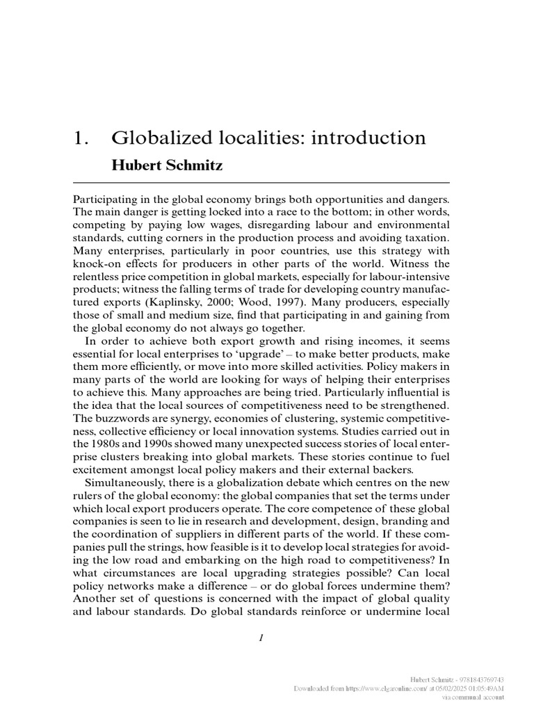 Chapter 1 - Globalized Localities - Introduction | PDF | Supply Chain ...