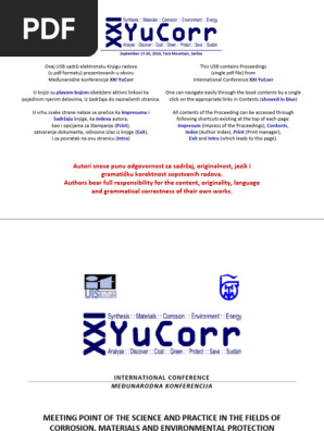 Proceedings of XXI YuCorr Conference | PDF | Shape Memory Alloy