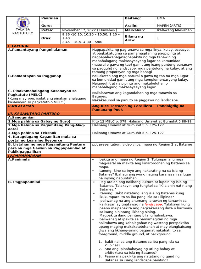 Arts q2 Week1 Nov. 17 | PDF