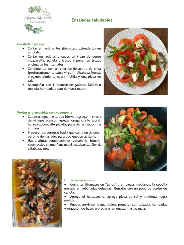 Recetas de Ensaladas Saludables | PDF | ensalada | Ingredientes de comida
