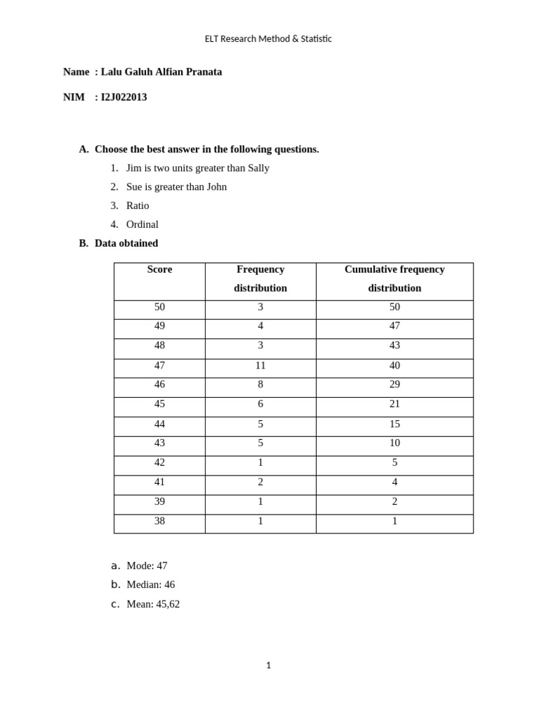 ELT Research Methods & Statistics Guide | PDF | Statistics | Regression ...