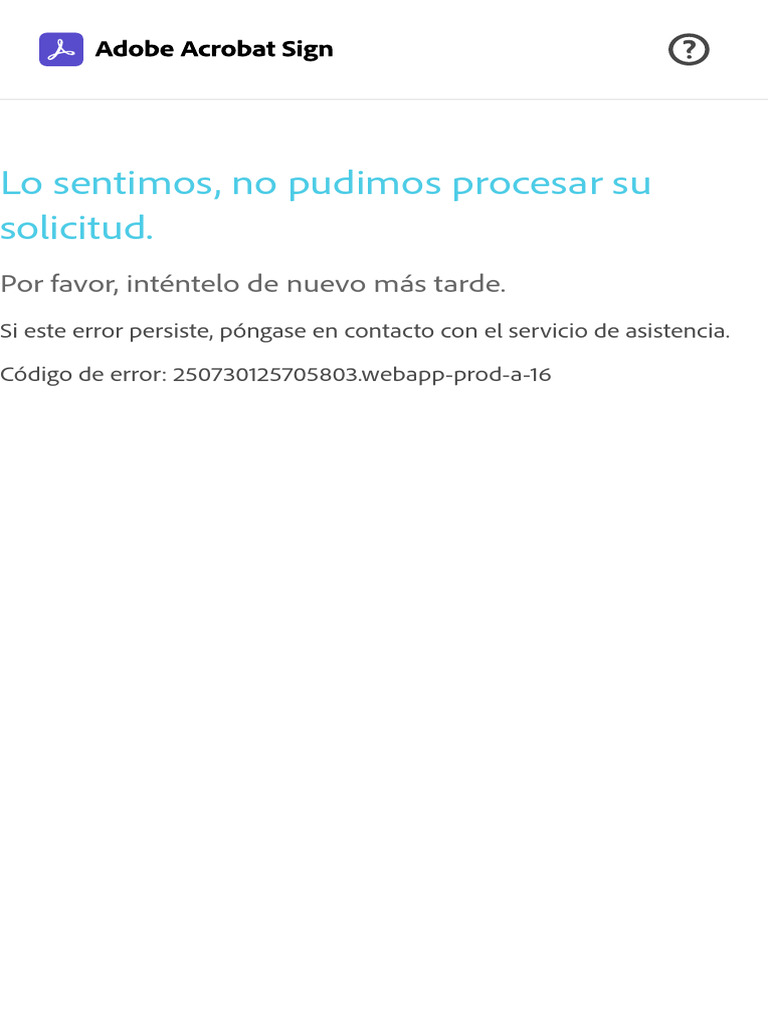 Error en Adobe Acrobat: Código 250730125 | PDF