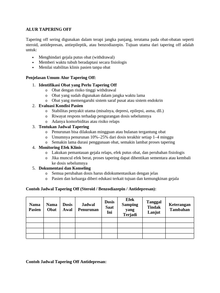 Panduan Tapering Off Obat Psikiater | PDF