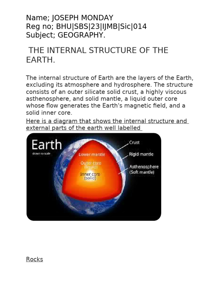 Earth's Internal Structure and Rocks | PDF | Rock (Geology) | Igneous Rock