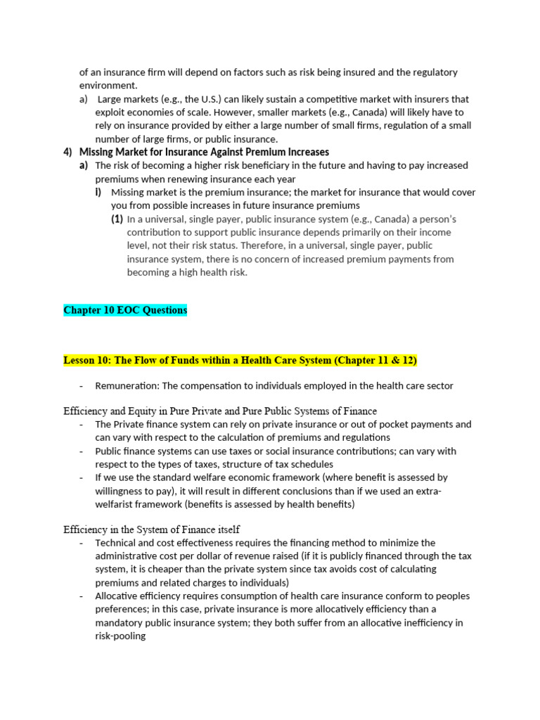 Health Care Financing and Efficiency Insights | PDF | Taxes | Equity ...