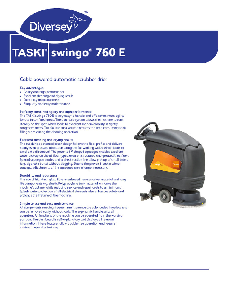 500 PIS - TASKI Swingo 760 E | PDF | Manufactured Goods | Equipment