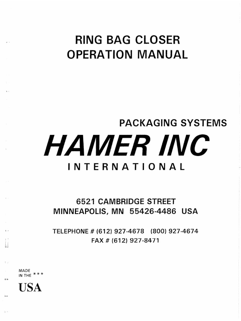 Ring Closer Manual | PDF