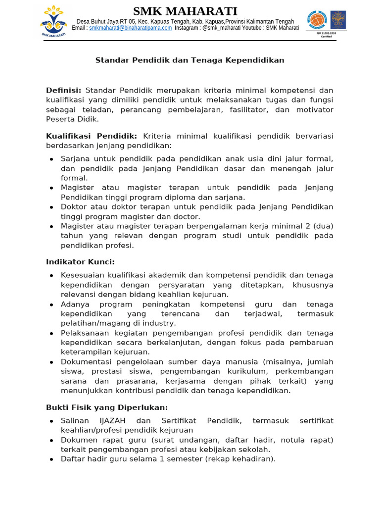 Standar Pendidik dan Tenaga Kependidikan | PDF