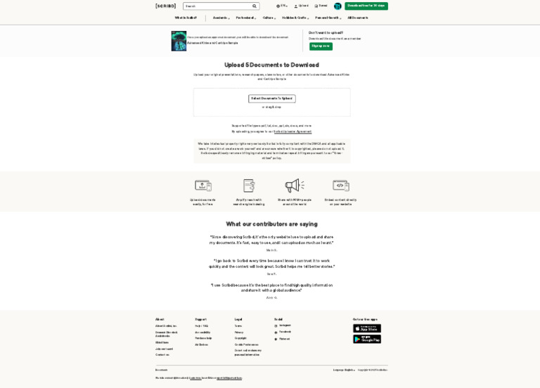 Upload and Download Documents on Scribd | PDF | Scribd