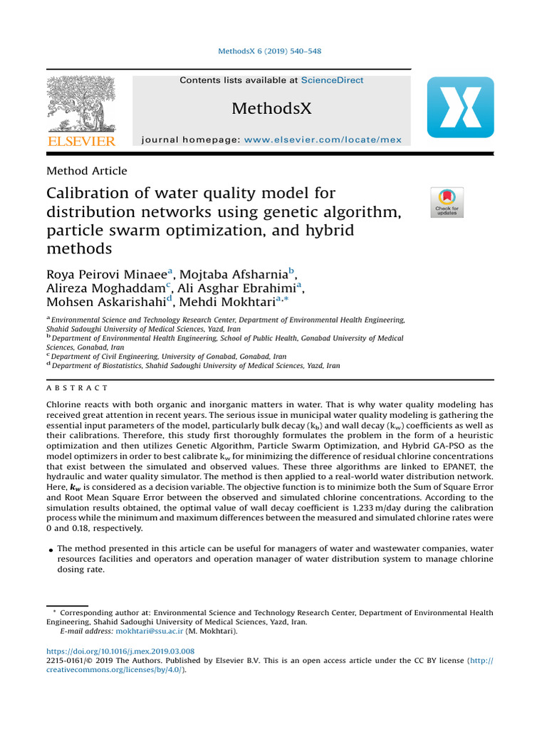 Water Quality Model Calibration Techniques | PDF | Genetic Algorithm ...