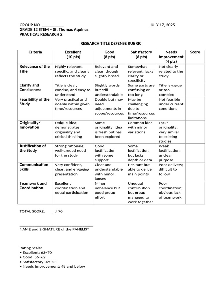 Title Defense Evaluation Criteria | PDF