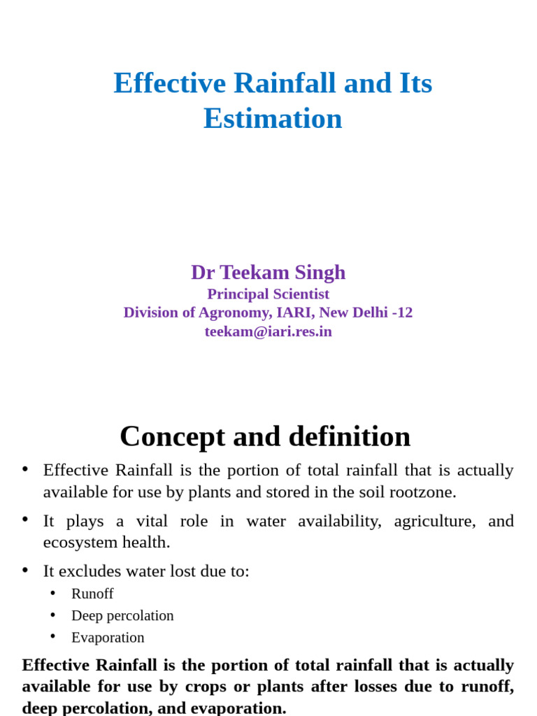 Understanding Effective Rainfall in Hydrology | PDF | Surface Runoff ...