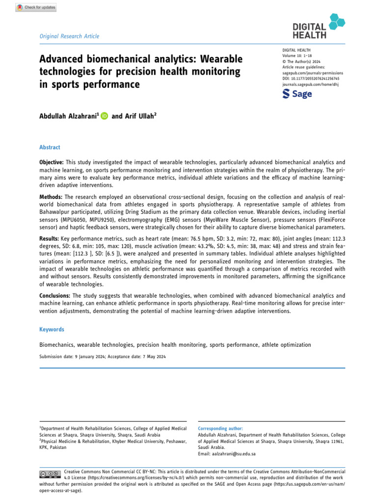 Wearable Tech in Sports Performance Monitoring | PDF | Wearable ...
