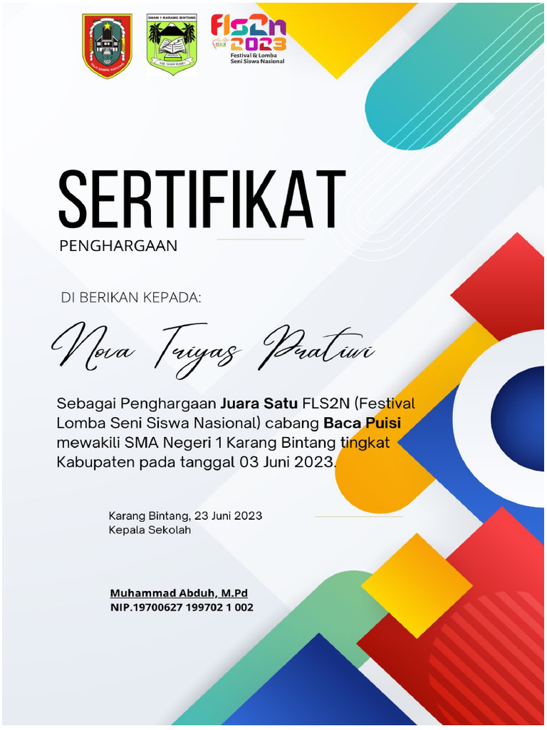 Sertifikat fls2n | PDF