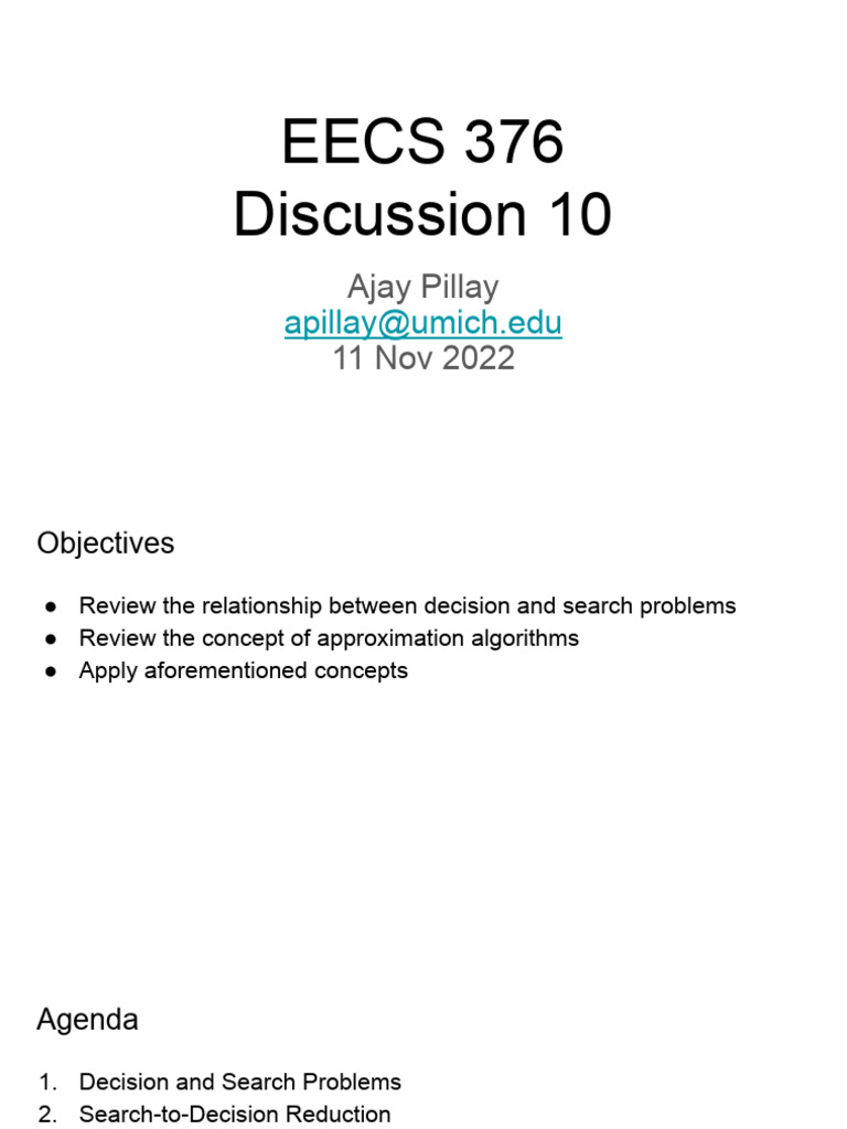 Decision Problems and Approximation Algorithms | PDF | Theoretical ...