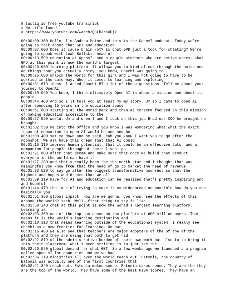 Tactiq Free Transcript QCLkJra0PjY | PDF | Artificial Intelligence ...