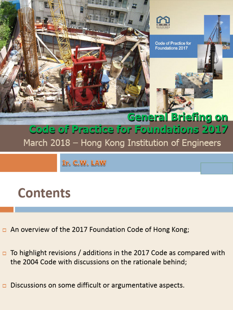 Overview of Hong Kong Foundation Code 2017 | PDF | Bending | Mechanical ...