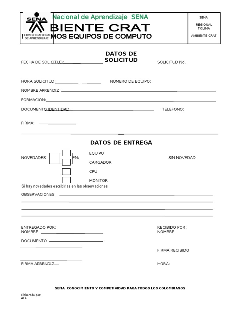 Formato Prestamo Equipos de Computo